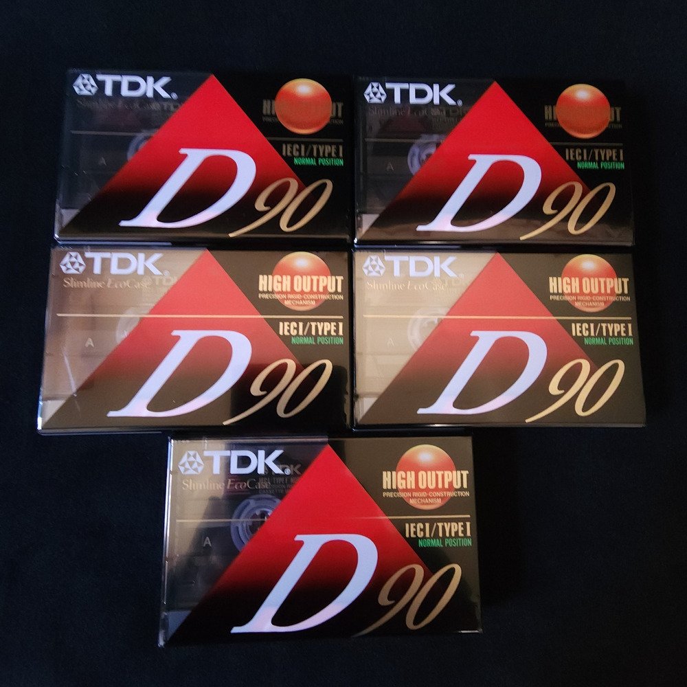 New TDK High Output IECI / Type 1 D90 Normal Position Cassette Tapes 5 pack NOS